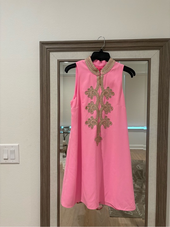 Lilly Pulitzer Dresses & Skirts - Lilly Pulitzer Pink Mini Dress with Gold Embellishment